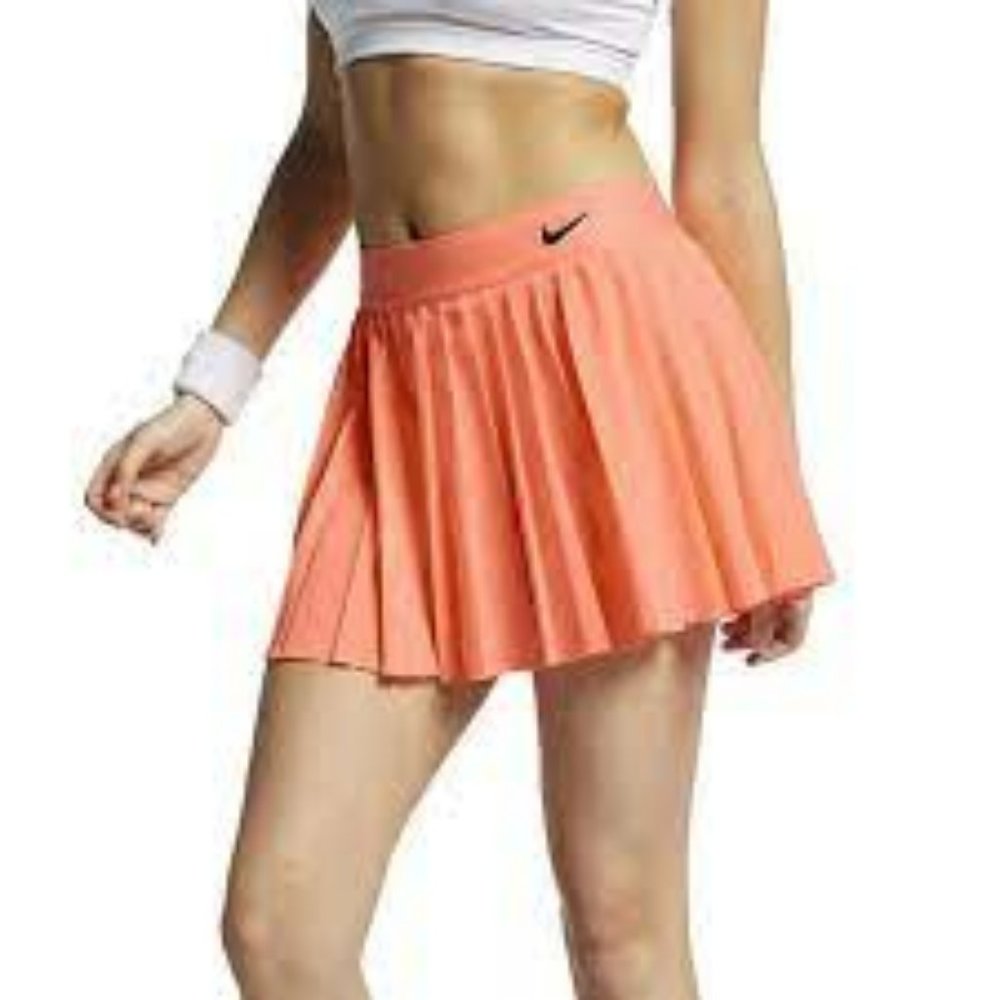 Nike Court Victory Pleated Skirt M Medium in Orange mini